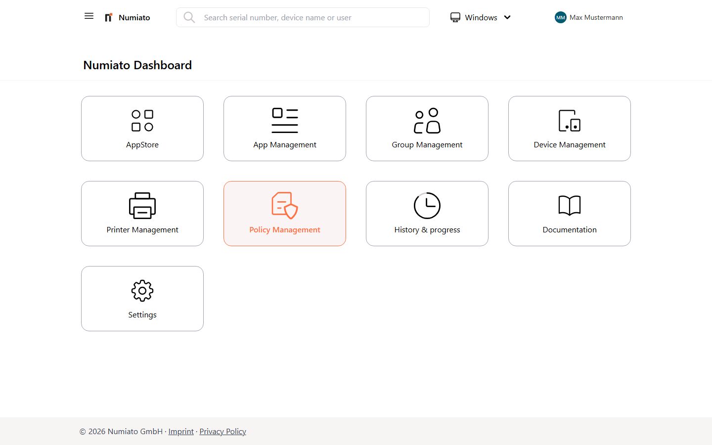 Numiato Policy Management with school-optimized configurations